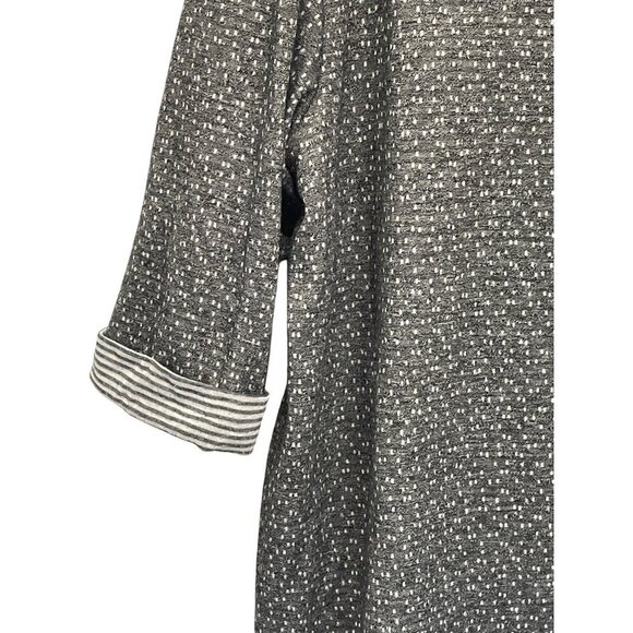 Rose+Olive Womens 2X Grey Polka Dot Tunic Top With Striped Cuffs - Picture 2 of 5